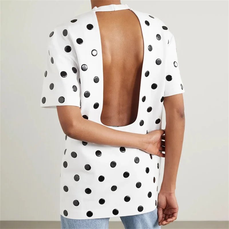 2024 Fashion Dot Print T - Shirt - Vestes Novas