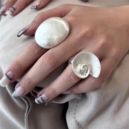 Adjustable Silver Snail Ring 
