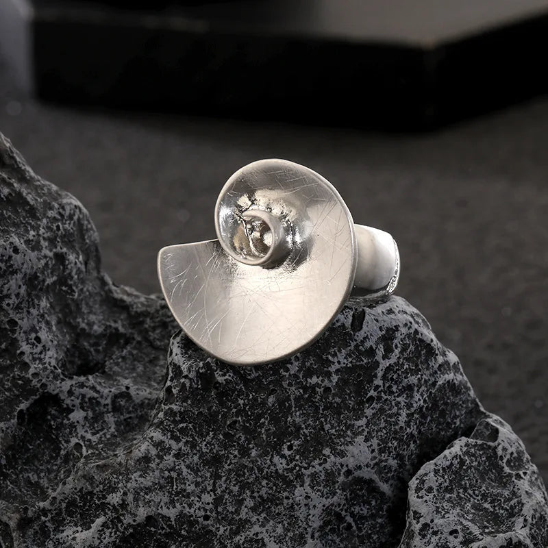 Adjustable Silver Snail Ring 