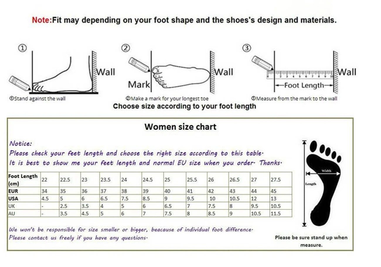 blue sandals for women chart size