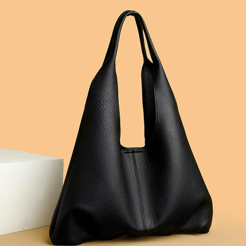 black leather shoulder bag