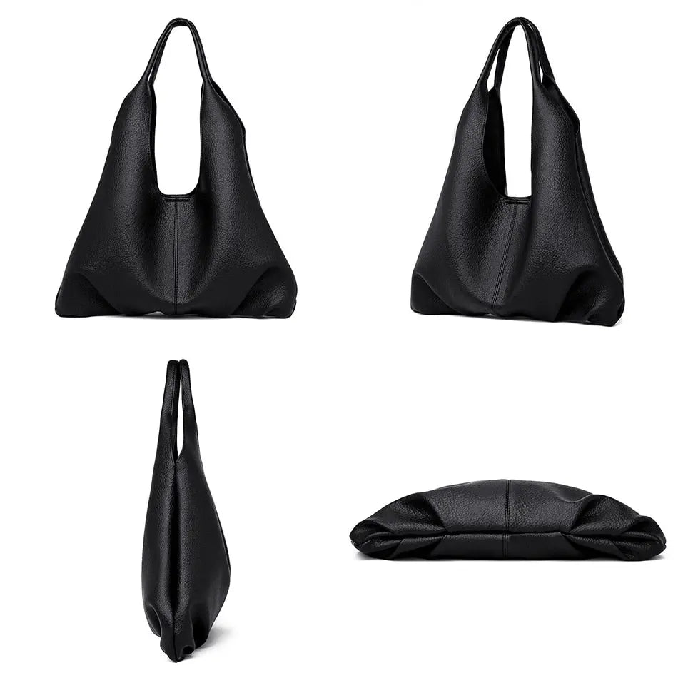 black leather shoulder bag