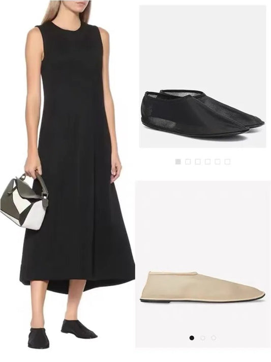 Elegant and Cozy Transparent Gauze Loafers for Women - Vestes Novas