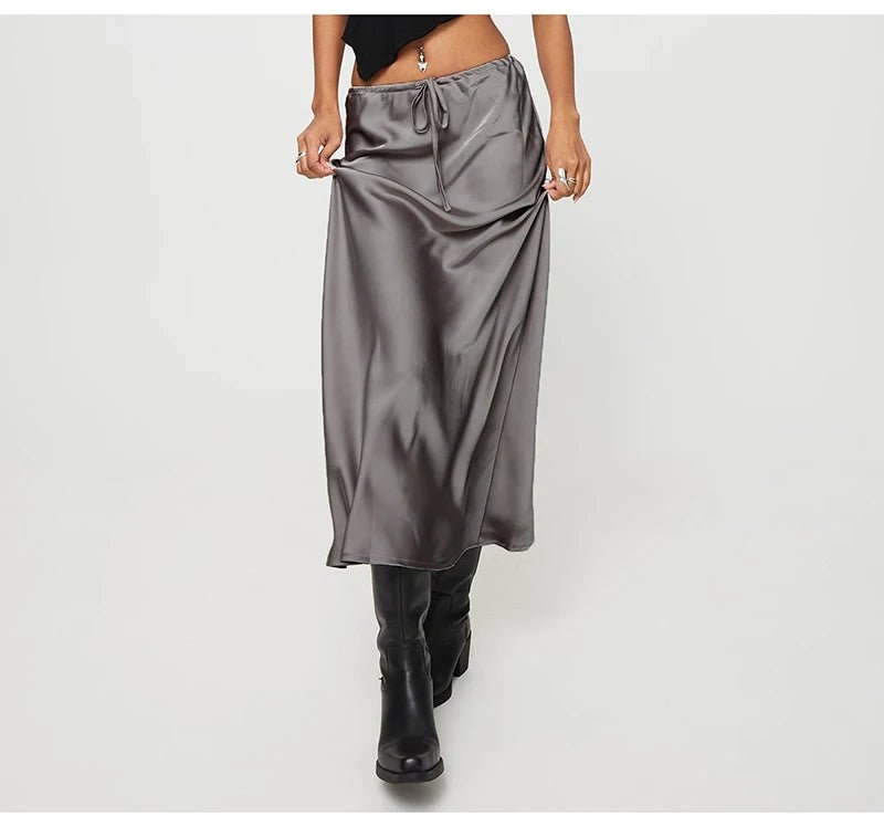 satin long skirt for women