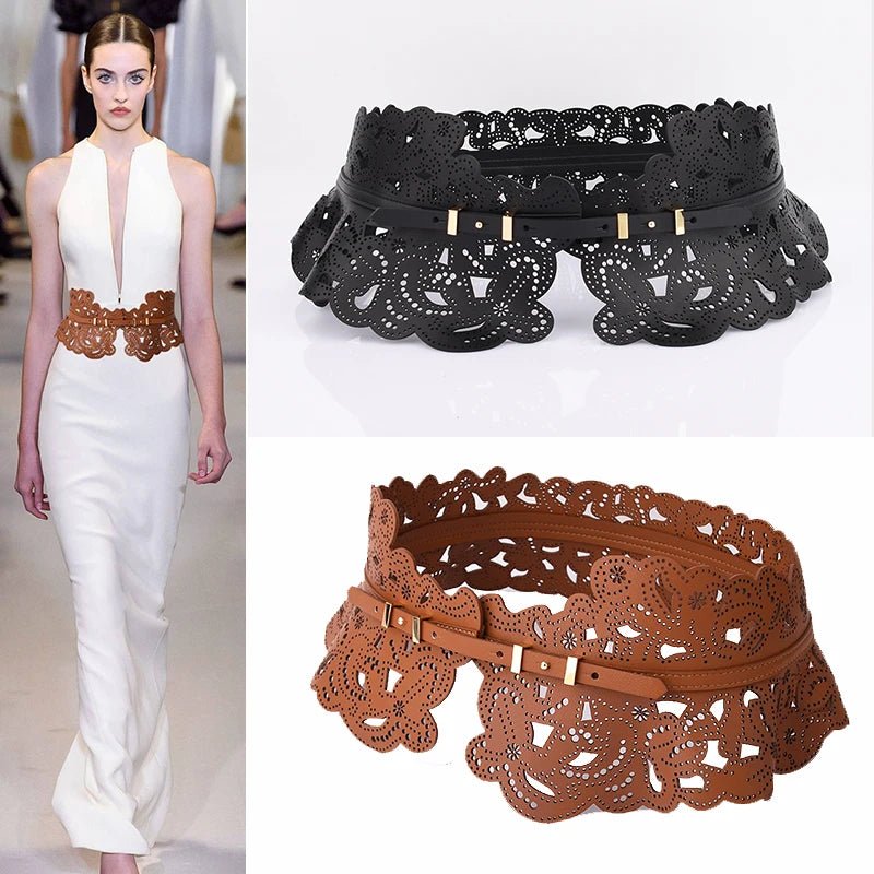 Wide Leather Corset Belt