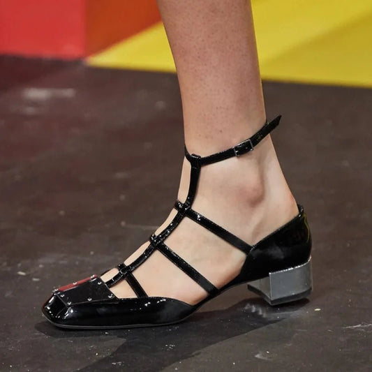 New Chunky Mary Janes Sandals - Trendy Summer Party Heels - Vestes Novas