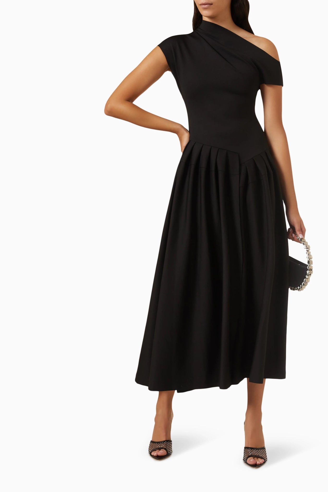 ONE33 Social | The Perry | Plunging Pleated Printed Chiffon