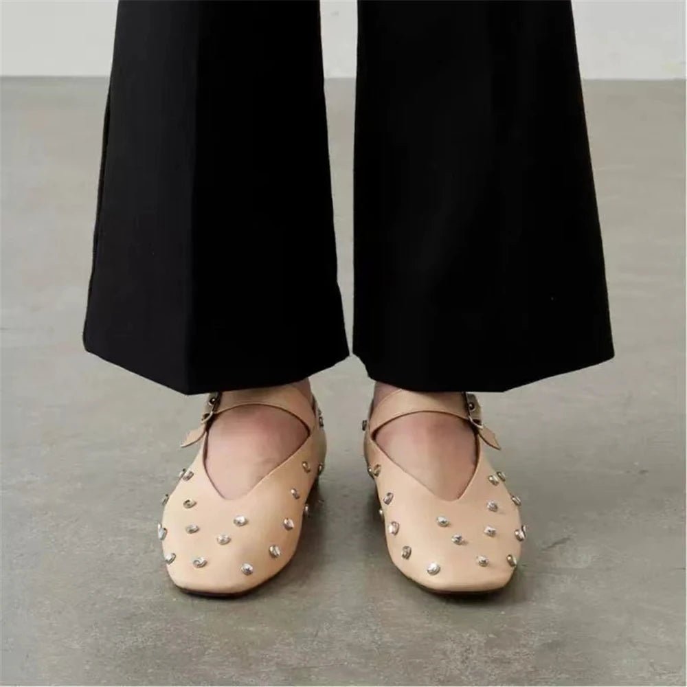 leather mary jane flats