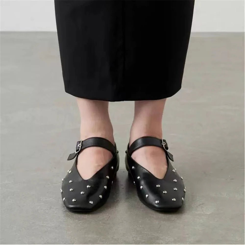 leather mary jane flats